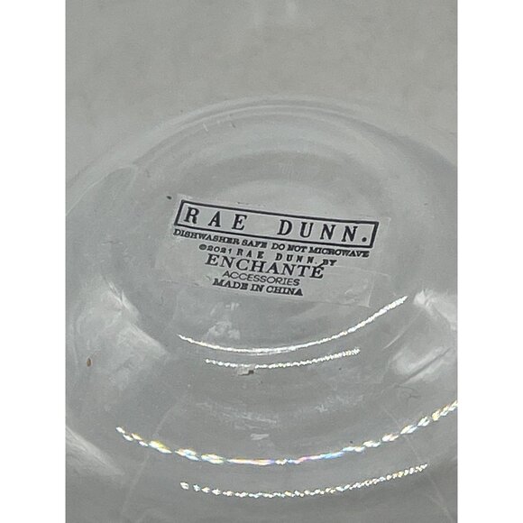 rae dunn stemless wine glasses set of 2 his hers 4 leaf clover clear Irish 5" ta - Picture 5 of 5